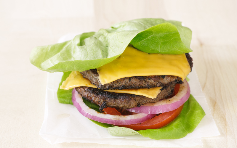 7 Day Meal Plan - bunless burger with cheese