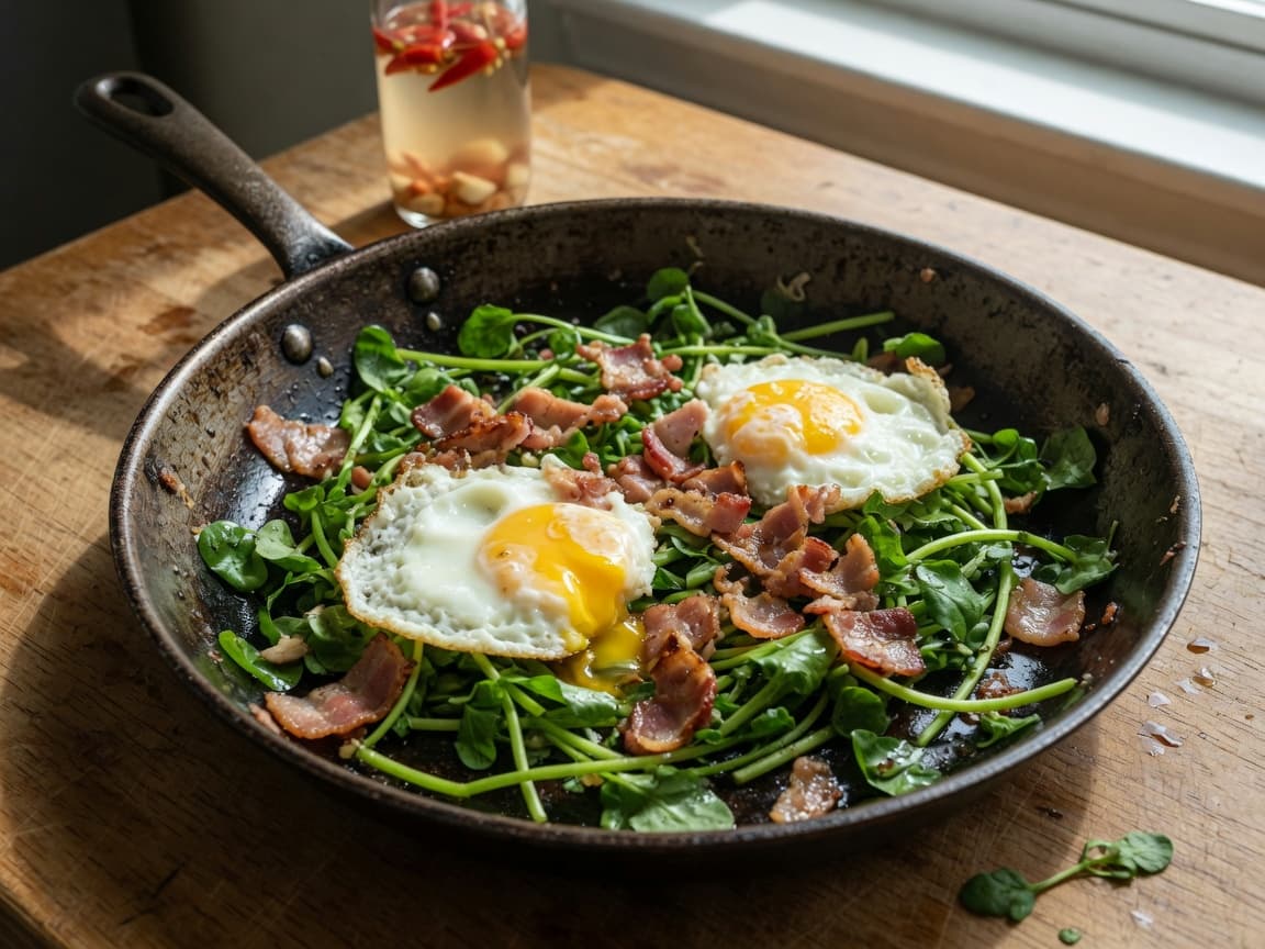 Watercress, Bacon, and Eggs (No Rice)