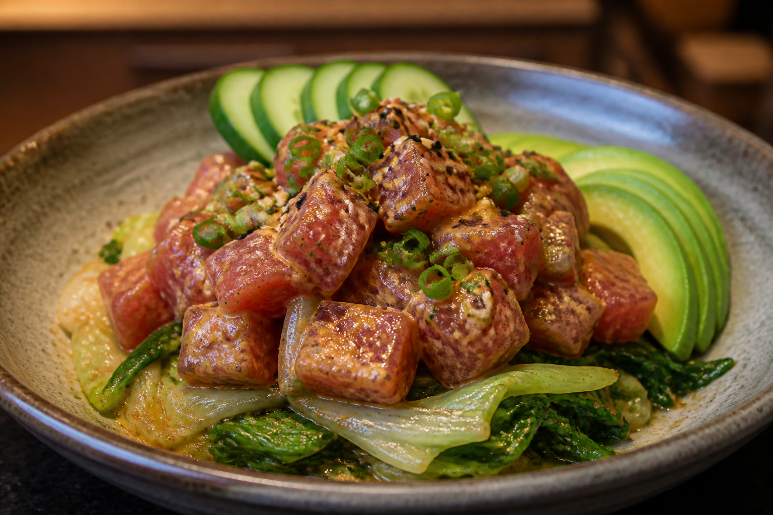 Read more about the article Spicy Ahi on Won Bok (Not a Rice Bowl)